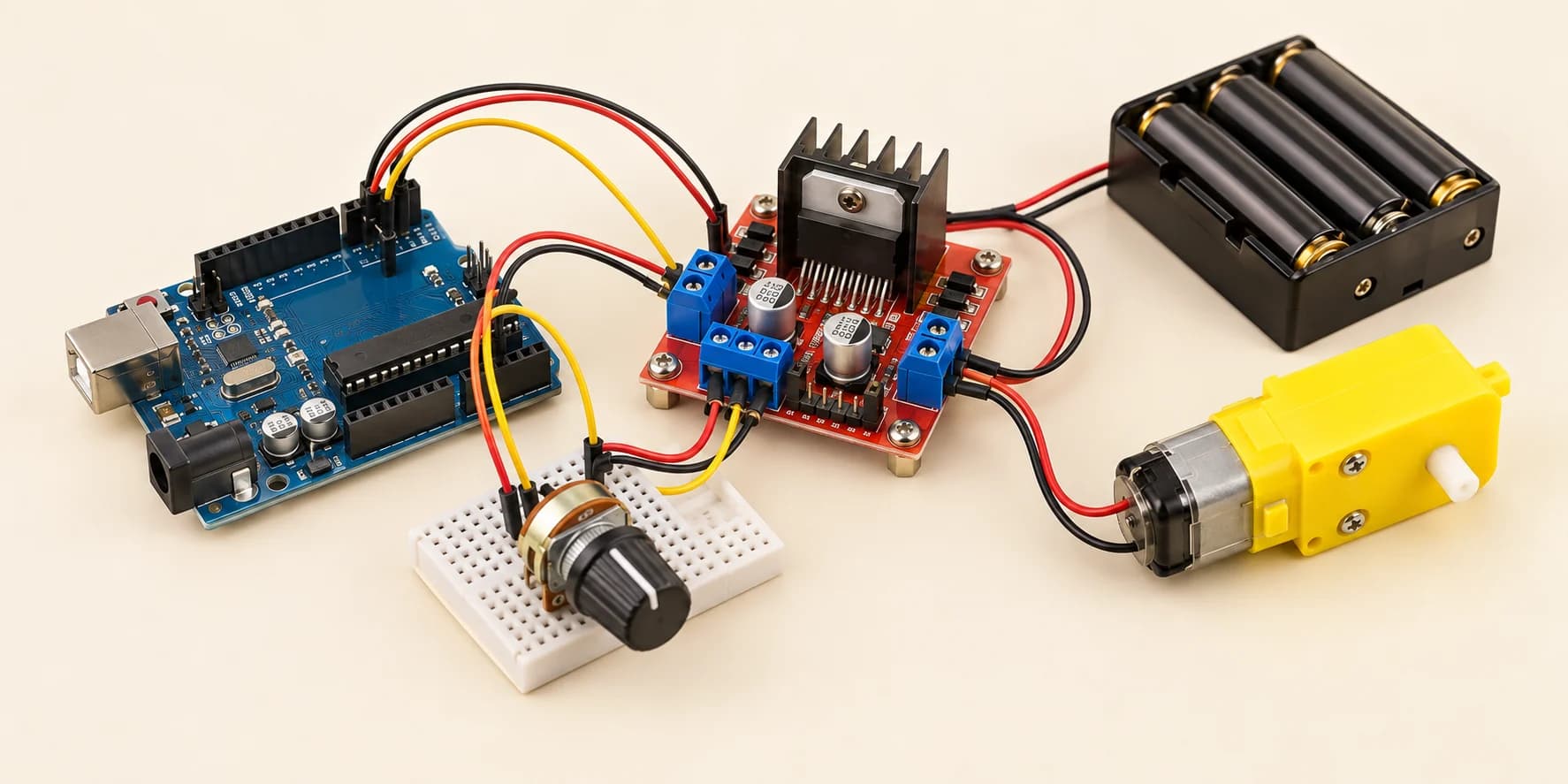 Control knob adjusting an Arduino motor project