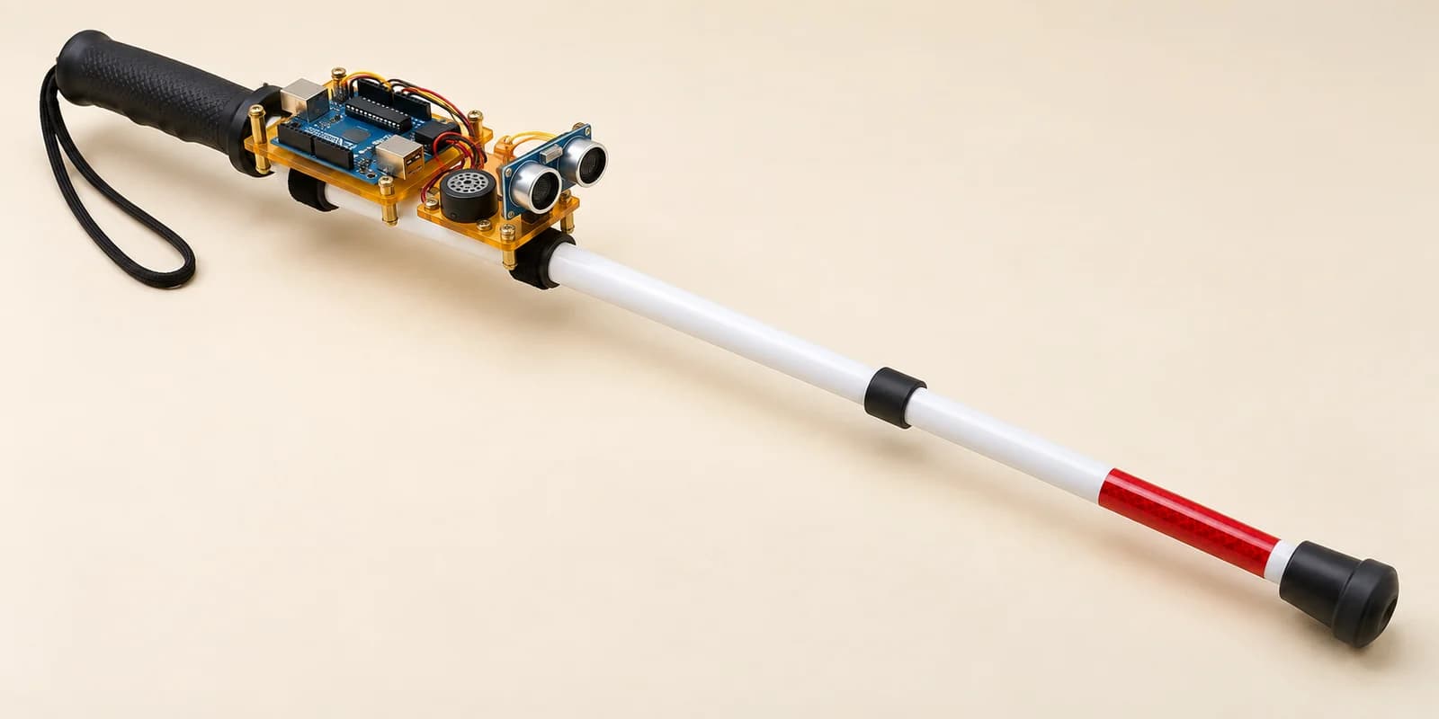 Obstacle-sensing mobility cane prototype with ultrasonic sensor and buzzer