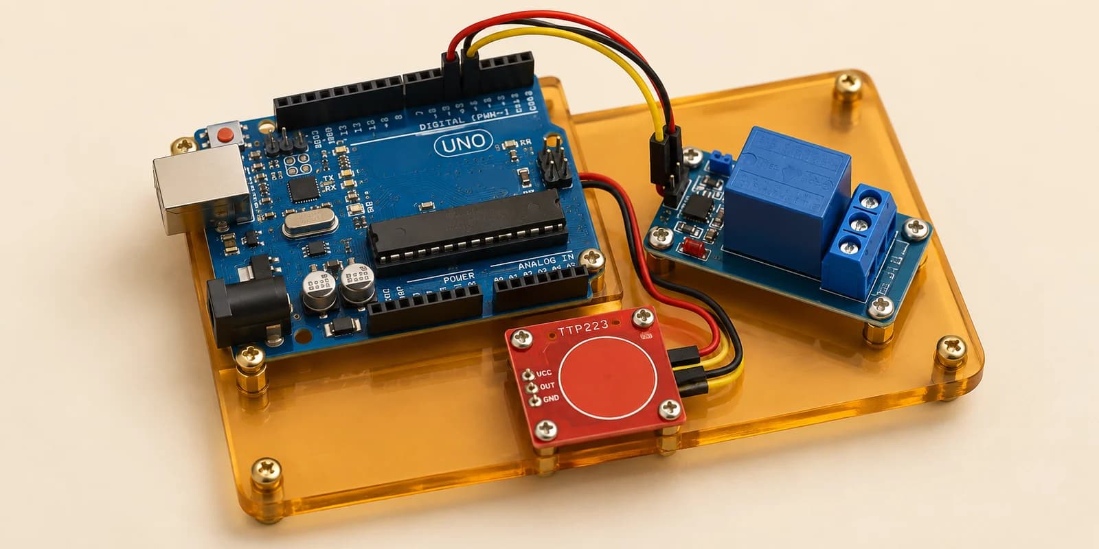 Arduino touch sensor controlling a relay