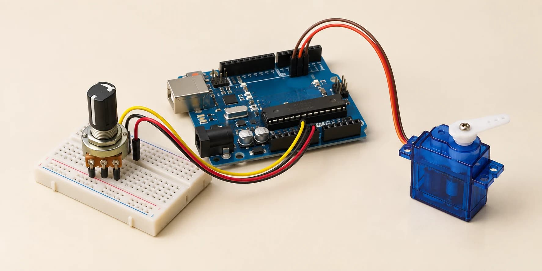 Arduino servo motor with a control knob