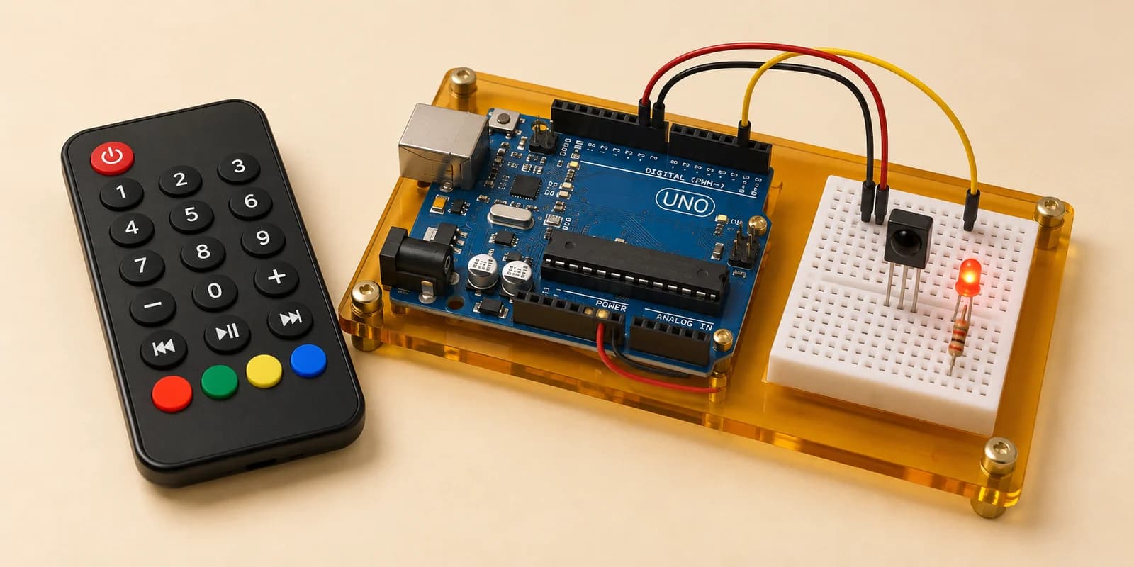 Infrared remote controlling an Arduino LED through an IR receiver
